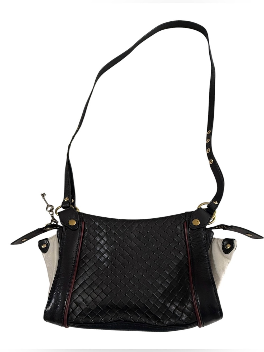 Jane Mayle Club Monaco Crossbody woven black white Bag $250 - Picture 2 of 10